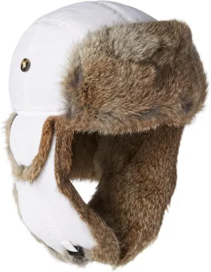 Moss Green Waxed Cotten with Brown Faux Fur Hunting Trapper Bomber Hat