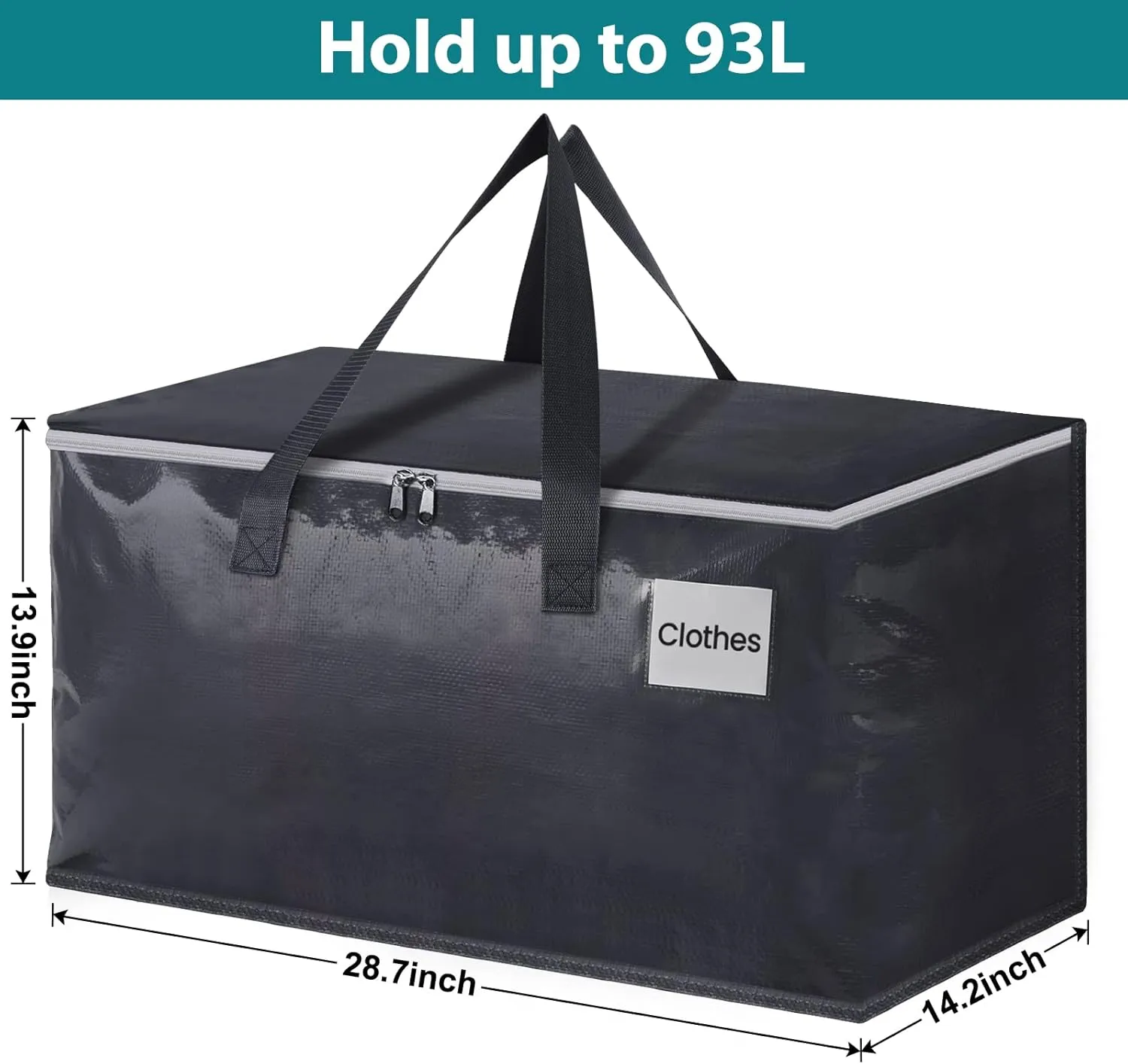 Moving Boxes Heavy Duty Moving Bags with Strong Zippers and Handles Collapsible Moving Supplies, Storage Totes for Packing & Moving Storing 93L,8-Pack