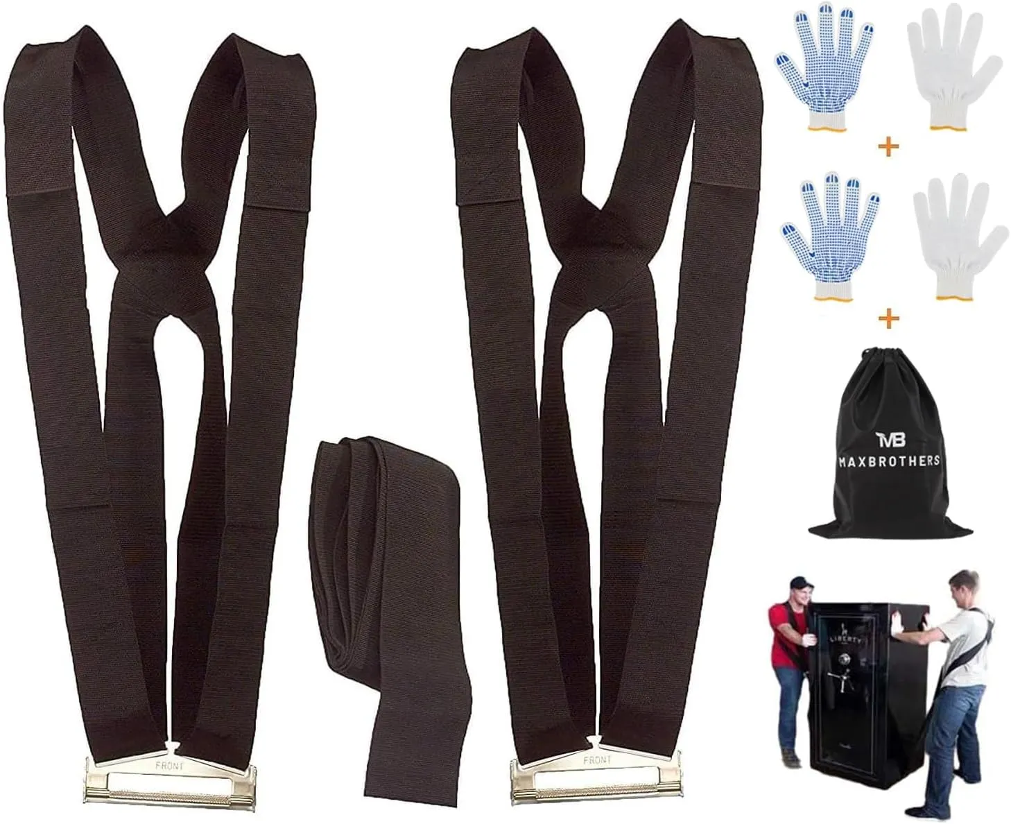 Moving Straps, 2-Person Lifting & Moving Straps, Lifting Straps for 2 Movers, Shoulder Moving Strap Dolly for Lifting Furniture, Appliances, Mattresses, or Any Item Up to 800 lbs, 2 Years Warranty