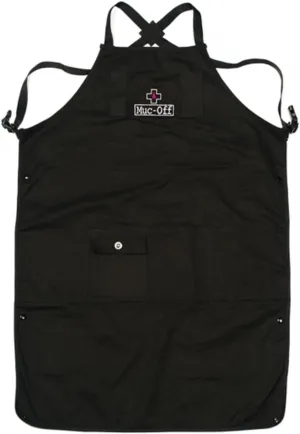 Muc-Off Workshop Apron - Unisex, Adjustable Length Black Apron with Front Pocket - Perfect for Protecting Clothes During Bike Cleaning and Maintenance, one Size