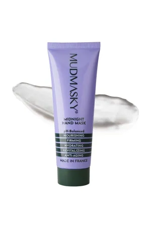MUDMASKY Midnight Hand Mask 40ml - Fast-Absorbing, Non-Greasy Moisturizer for Hydrated Hands - Anti-Aging with Vitamin E, Sunflower & Almond Oils - Vegan Formula - Lavender Scent - Made in France