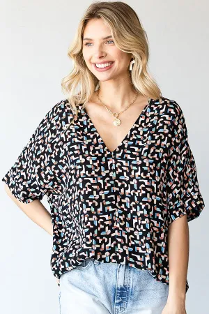 Multi Color Abstract Top