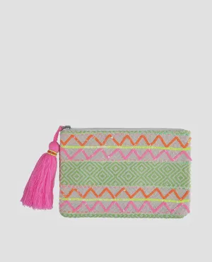 Multi Colored Sequin Zipper Pouch