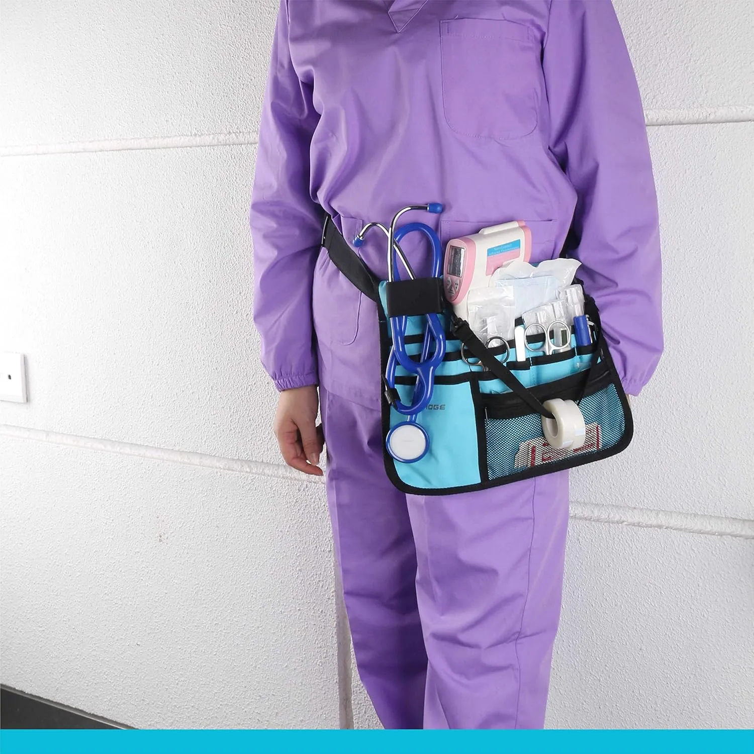 Multifunctional Nurse Storage Bag - Medical Kit Waist Bag With Pocket for Practical Storage (Blue)