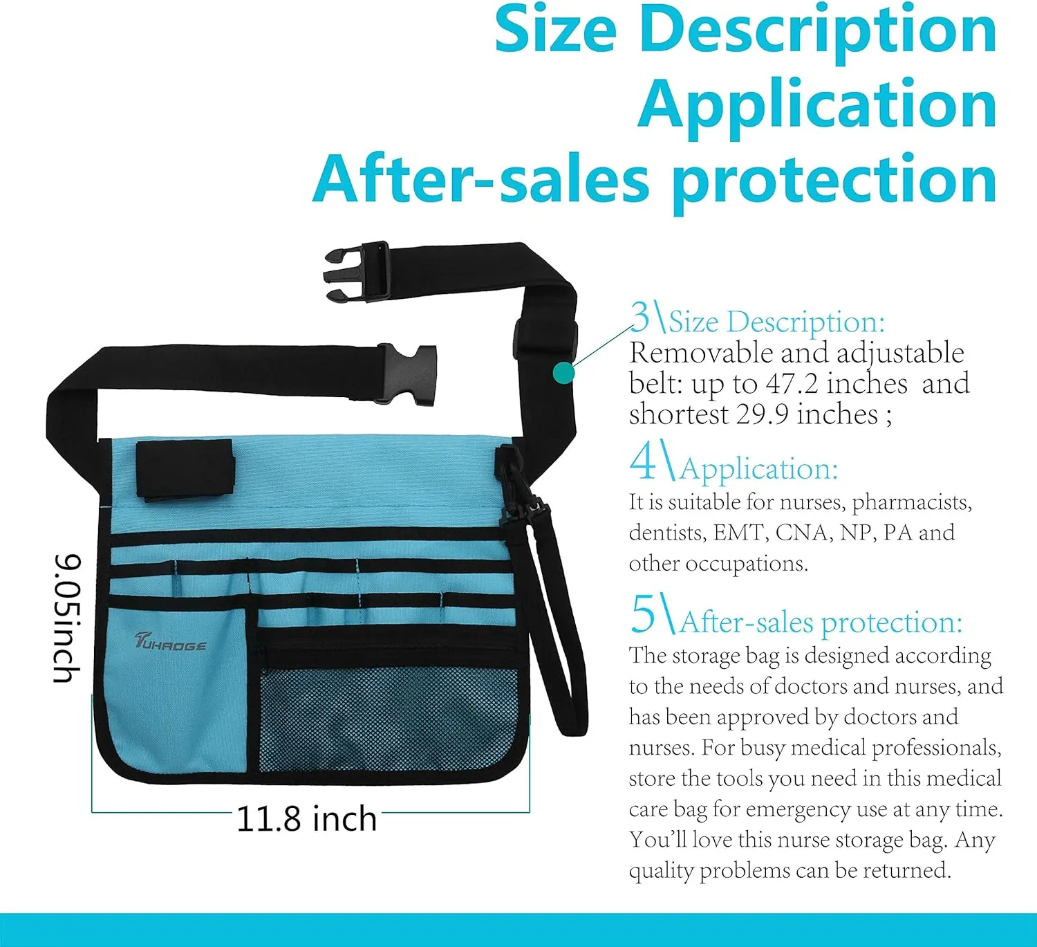Multifunctional Nurse Storage Bag - Medical Kit Waist Bag With Pocket for Practical Storage (Blue)
