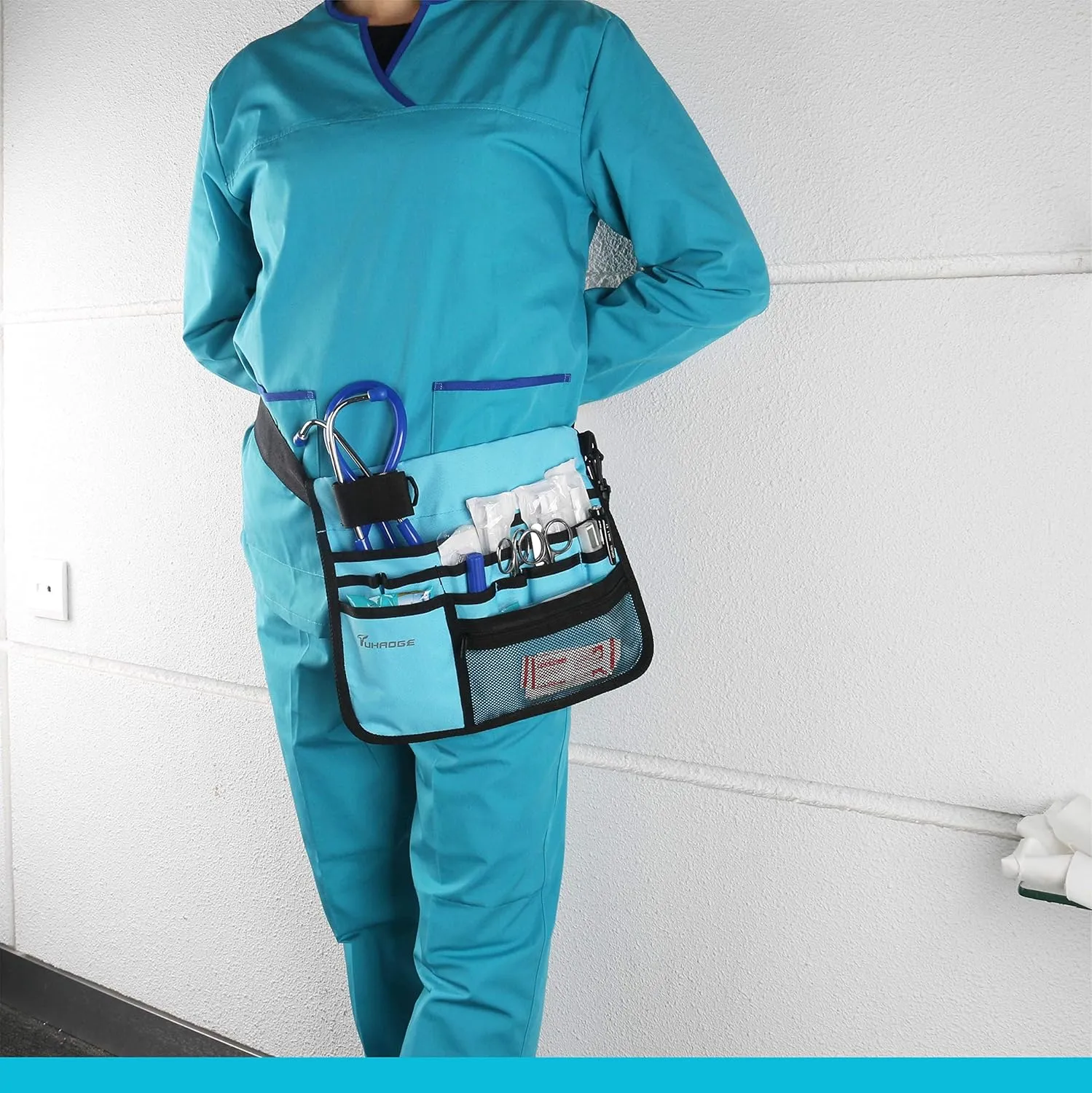 Multifunctional Nurse Storage Bag - Medical Kit Waist Bag With Pocket for Practical Storage (Blue)