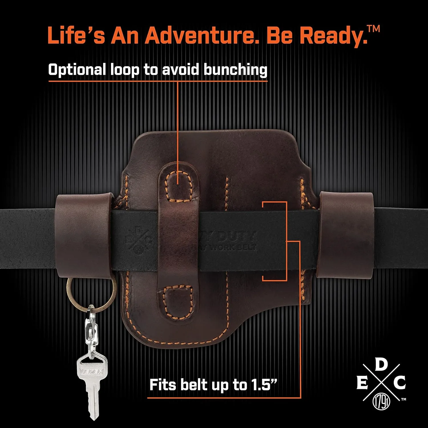 Multitool Sheath & Flashlight Holster, Leather EDC Pouch for Belts Also fits Knife and Keys - Compatible with Full Size Leatherman, Gerber, SOG Multitools