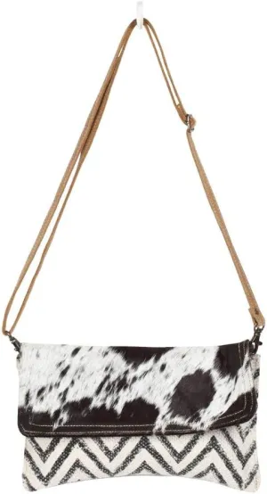 Myra Bag Winsome Upcycled Canvas & Cowhide Crossbody Bag S-1350