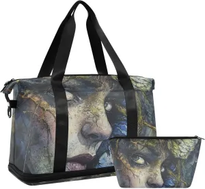 Mysterious Beauty Gym Duffel Bag Carry on Bag with Adjustable Strap for Sports Waterproof