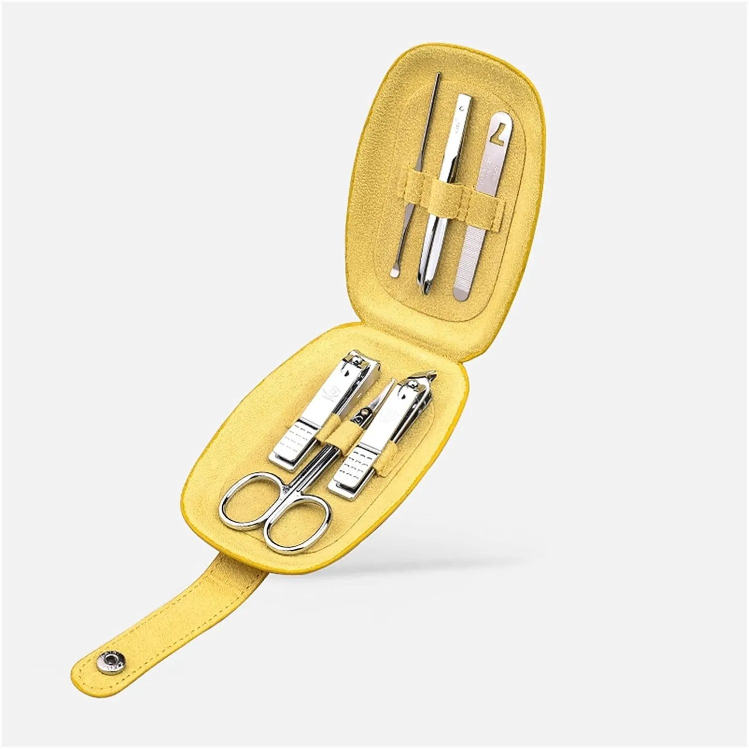 Nail Clippers Set Nail Clippers,Mini Manicure Set Nail Clipper Set 6 in 1 Stainless Steel Pedicure Care Grooming Kit ​with Portable Travel Case Pedicure Tools for Feet (Color : Yellow)