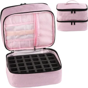 Nail Polish Organizer, Carrying Case Holds 30 Bottles (15ml - 0.5 fl.oz) and Nail Lamp Dryer, Professional Storage Organizer Holder, Manicure Kit Storage Bag