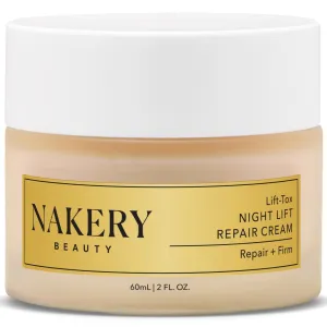 Nakery Lift-Tox Night Cream for Women - Overnight Anti Wrinkle Face Cream for Firmer & Smoother Complexion - Hydrating Night Cream for Women with Crepey Skin - Rich Night Face Cream for Mature Skin