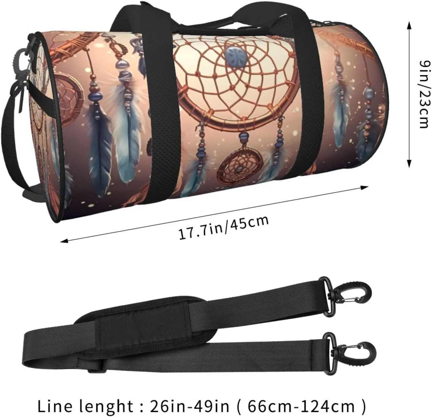 Native American Dream Catcher Travel Duffle Bag for Men Women Sport Gym Bag Foldable Weekender Bag Carry on Overnight Bag for Travel Swimming Basketball