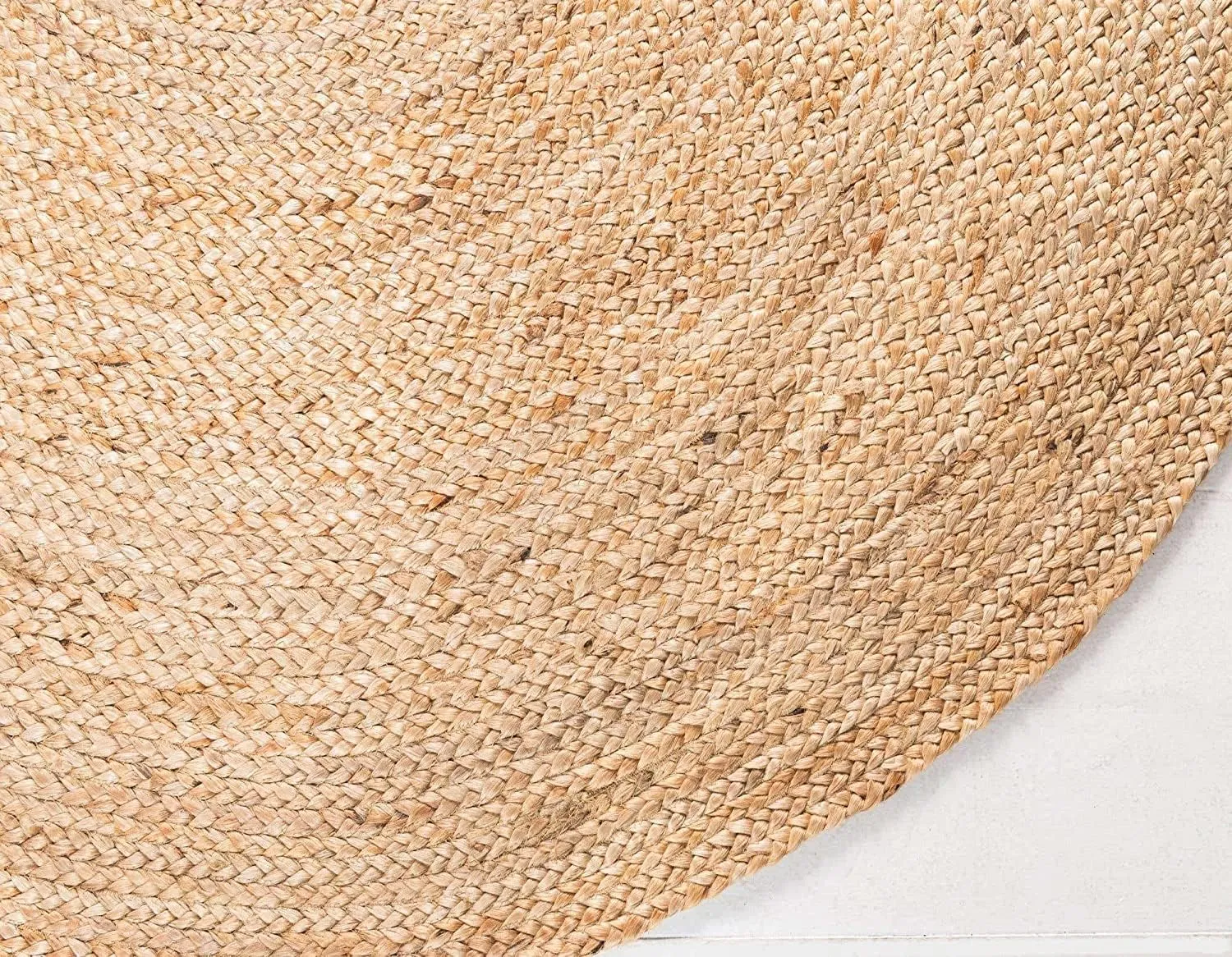 Natural Jute 2x6 Oval Area Rug for Home Decor | Braided Jute Rugs for Living Room, Bedroom, Playroom | Bohemian Farmhouse Indoor Carpet for Room Decor | Beige/Tan