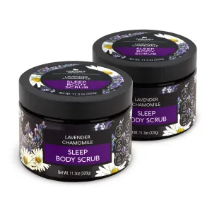 Nature's Beauty Lavender Chamomile Sleep Body Scrub Multi-Pack - Gently Exfoliate, Moisturize & Sooth Combination to Dry Skin, Made w/Coconut, Jojoba   Moringa Seed Oils, 11.3 oz (2 Pack)
