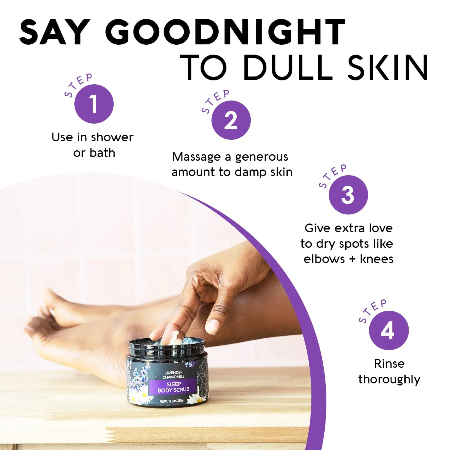 Nature's Beauty Lavender Chamomile Sleep Body Scrub Multi-Pack - Gently Exfoliate, Moisturize & Sooth Combination to Dry Skin, Made w/Coconut, Jojoba   Moringa Seed Oils, 11.3 oz (2 Pack)