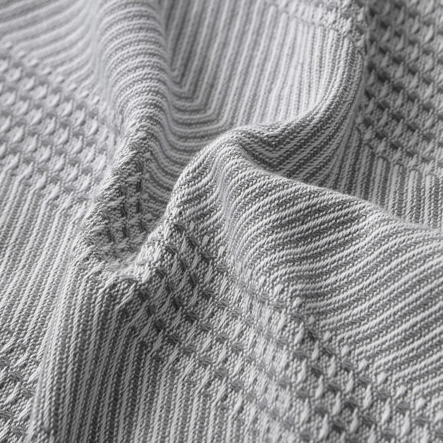 Nautica - Twin Blanket, Ring Spun Cotton Bedding, Medium-Weight for All Seasons, Dorm Room Essentials, Oeko-Tex Certified (Chevron Grey)