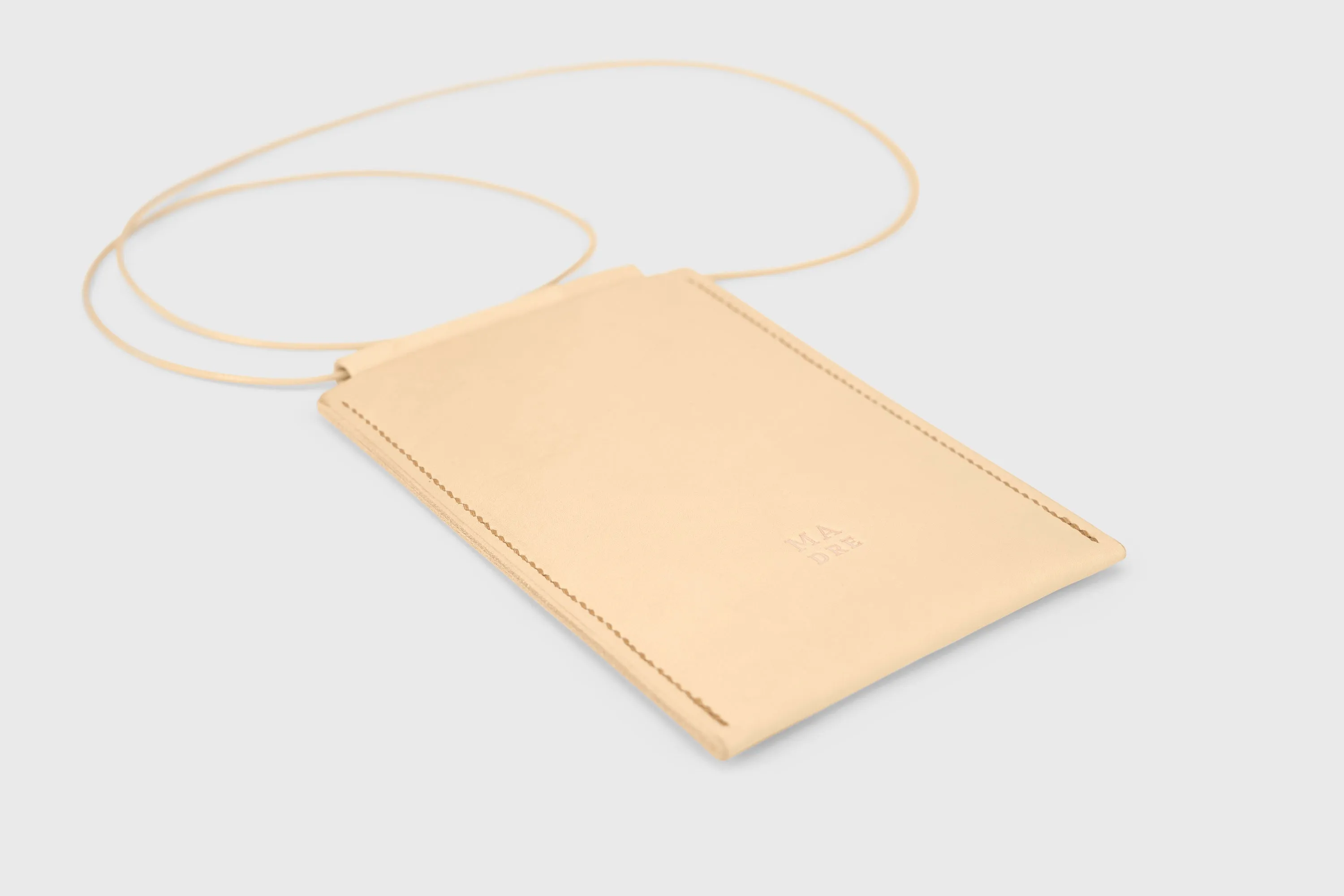 Neck Pouch in Brown Leather