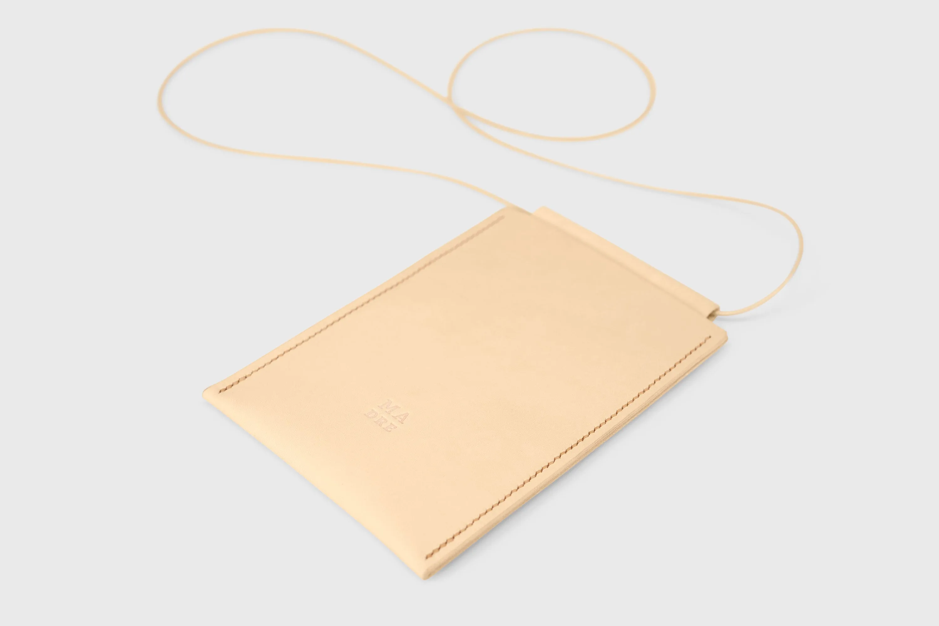 Neck Pouch in Brown Leather