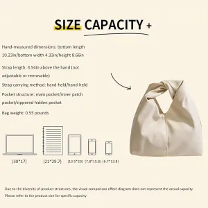 NELSBREXWomen's Leather Pleated Cloud Handbag Fashion Knotted Dumpling Type Hobo Clutch Bag for Party, Shopping