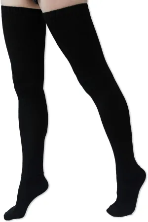 NEON NATION Extra Long Solid Color Thigh High Knit Socks