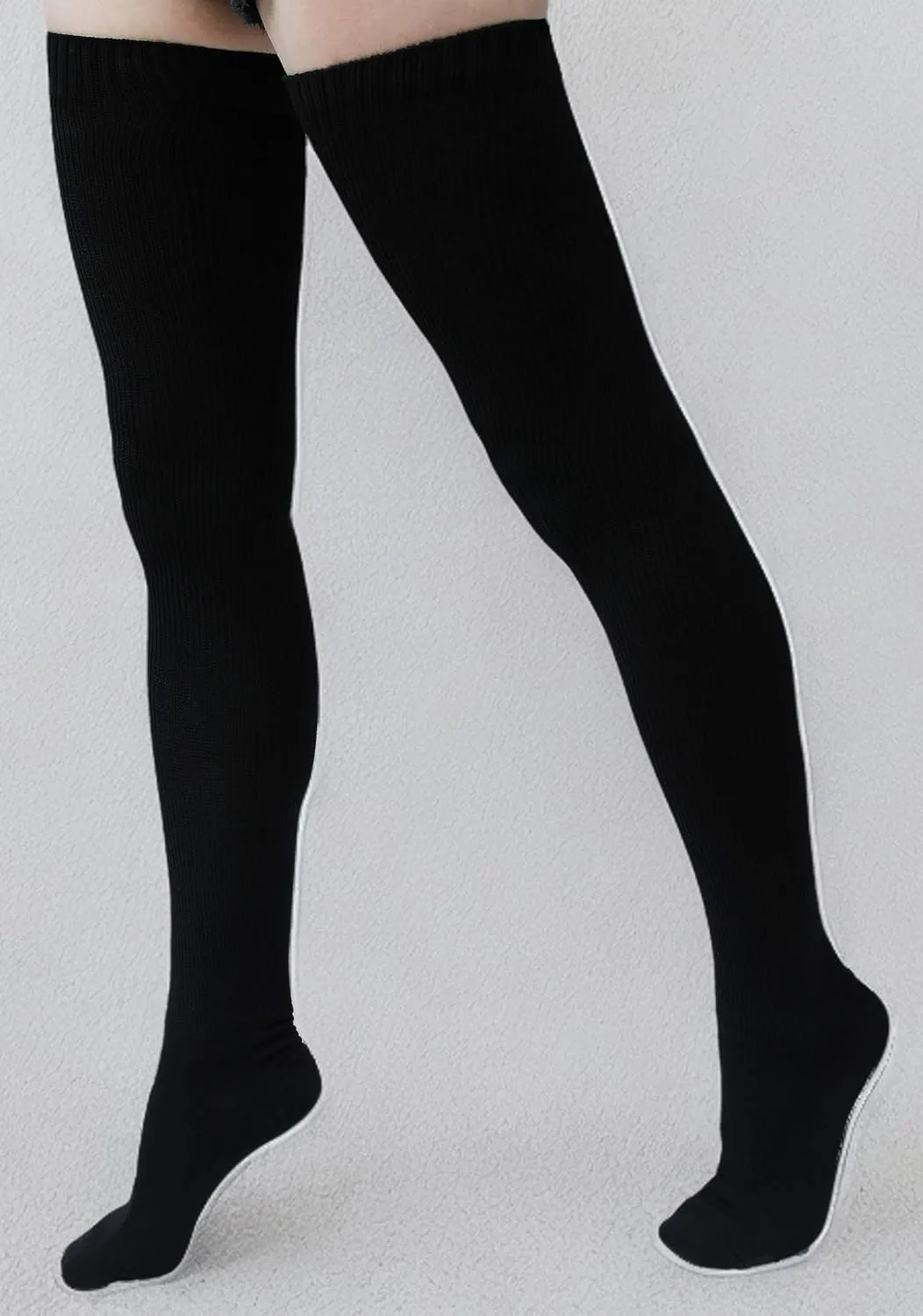 NEON NATION Extra Long Solid Color Thigh High Knit Socks
