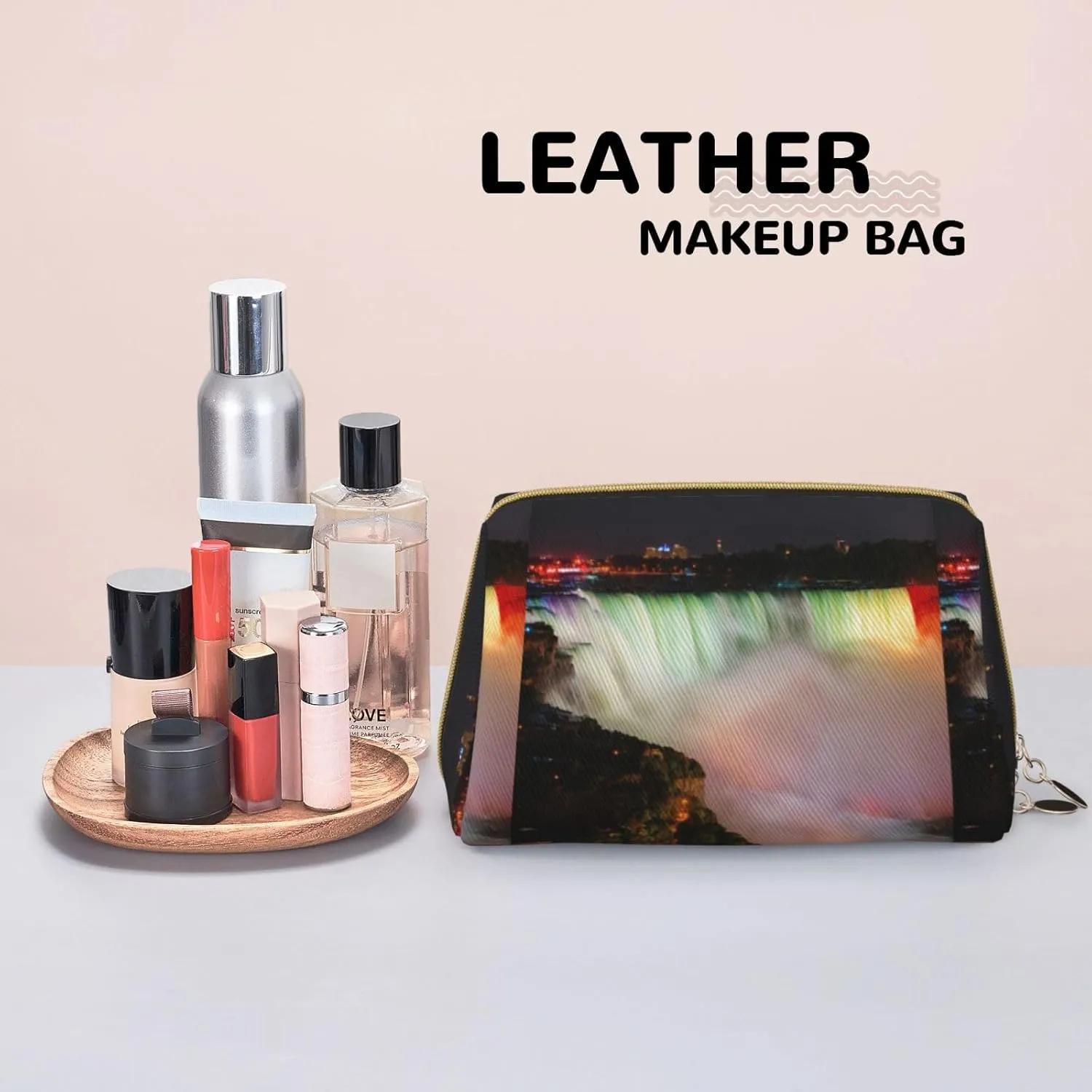 Niagara Falls Toiletry Pouch, Travel-Friendly Makeup Organizer For Makeup Brushes, Lipsticks