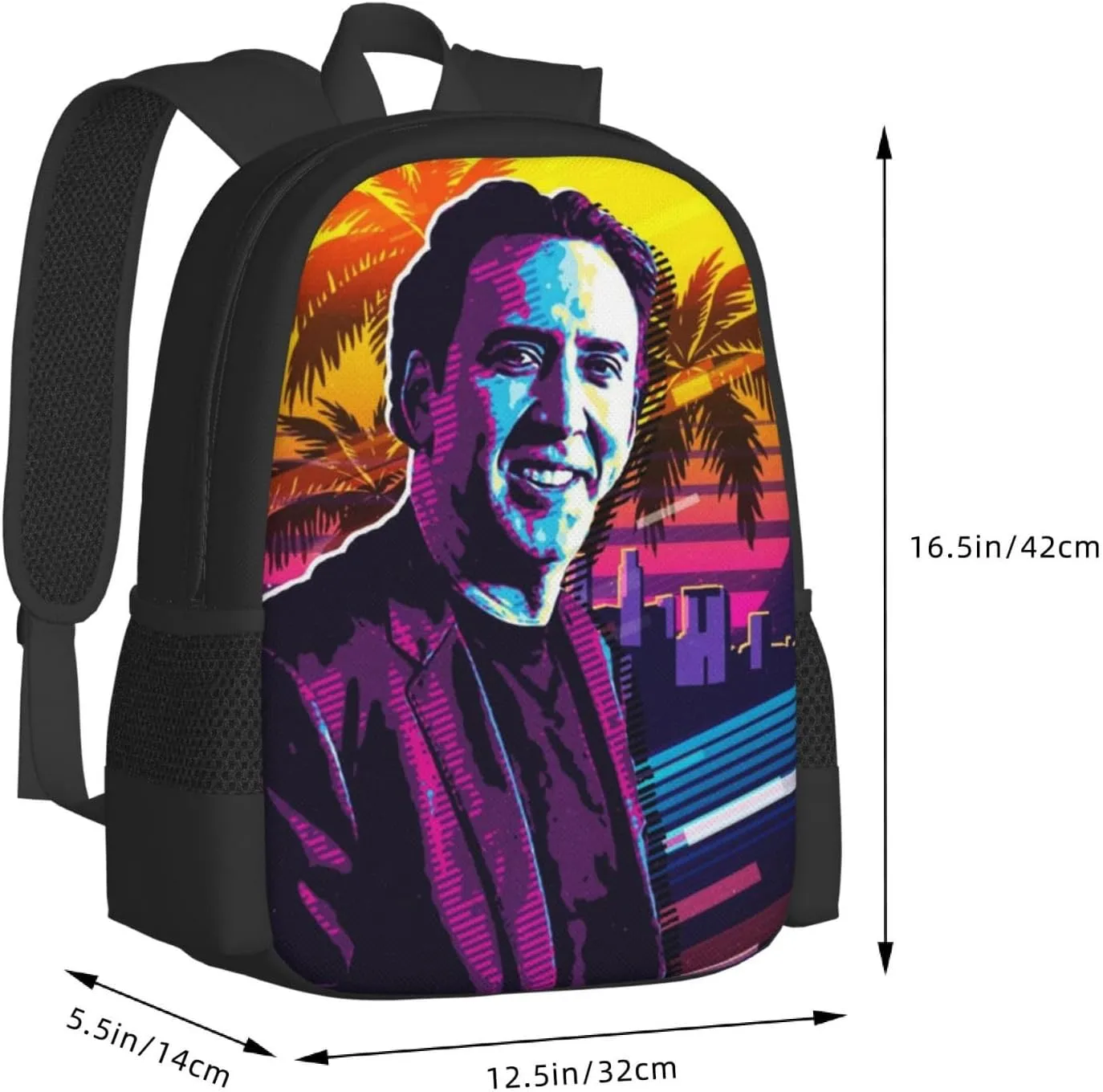 Nic-olas Cage Backpack,Large Capacity Lightweight Travel Casual Daypack Large Laptop Bag