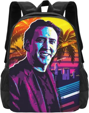 Nic-olas Cage Backpack,Large Capacity Lightweight Travel Casual Daypack Large Laptop Bag