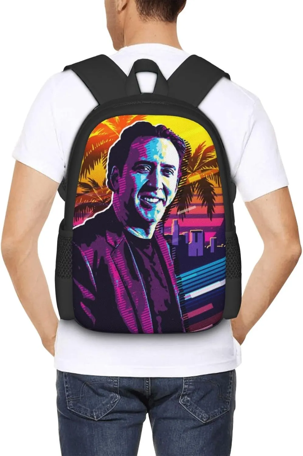 Nic-olas Cage Backpack,Large Capacity Lightweight Travel Casual Daypack Large Laptop Bag