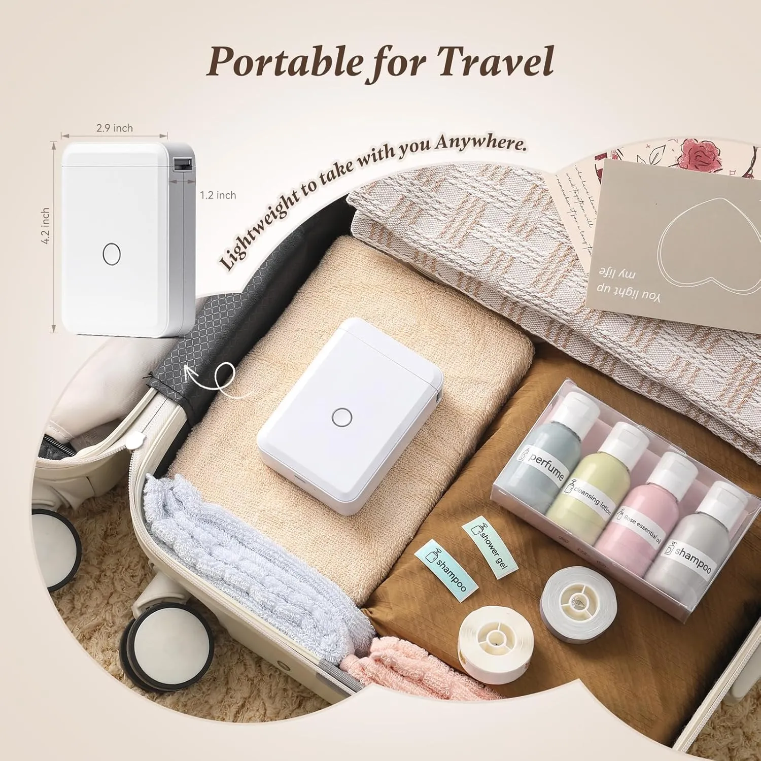 NIIMBOT D110 Label Maker Machine with Label, Small Label Printer Bluetooth Connection Multiple Templates Available for Phone Easy to Use for Office Home Organization Rechargeable White