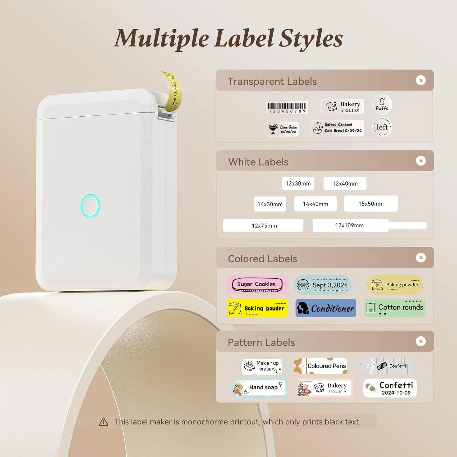 NIIMBOT D110 Label Maker Machine with Label, Small Label Printer Bluetooth Connection Multiple Templates Available for Phone Easy to Use for Office Home Organization Rechargeable White