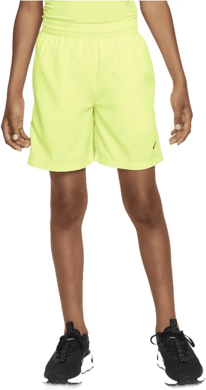 Nike Multi Big Kids' (Boys') Dri-FIT Training Shorts (Volt/Black, DX5382-702) Size Medium