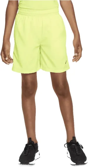 Nike Multi Big Kids' (Boys') Dri-FIT Training Shorts (Volt/Black, DX5382-702) Size Medium