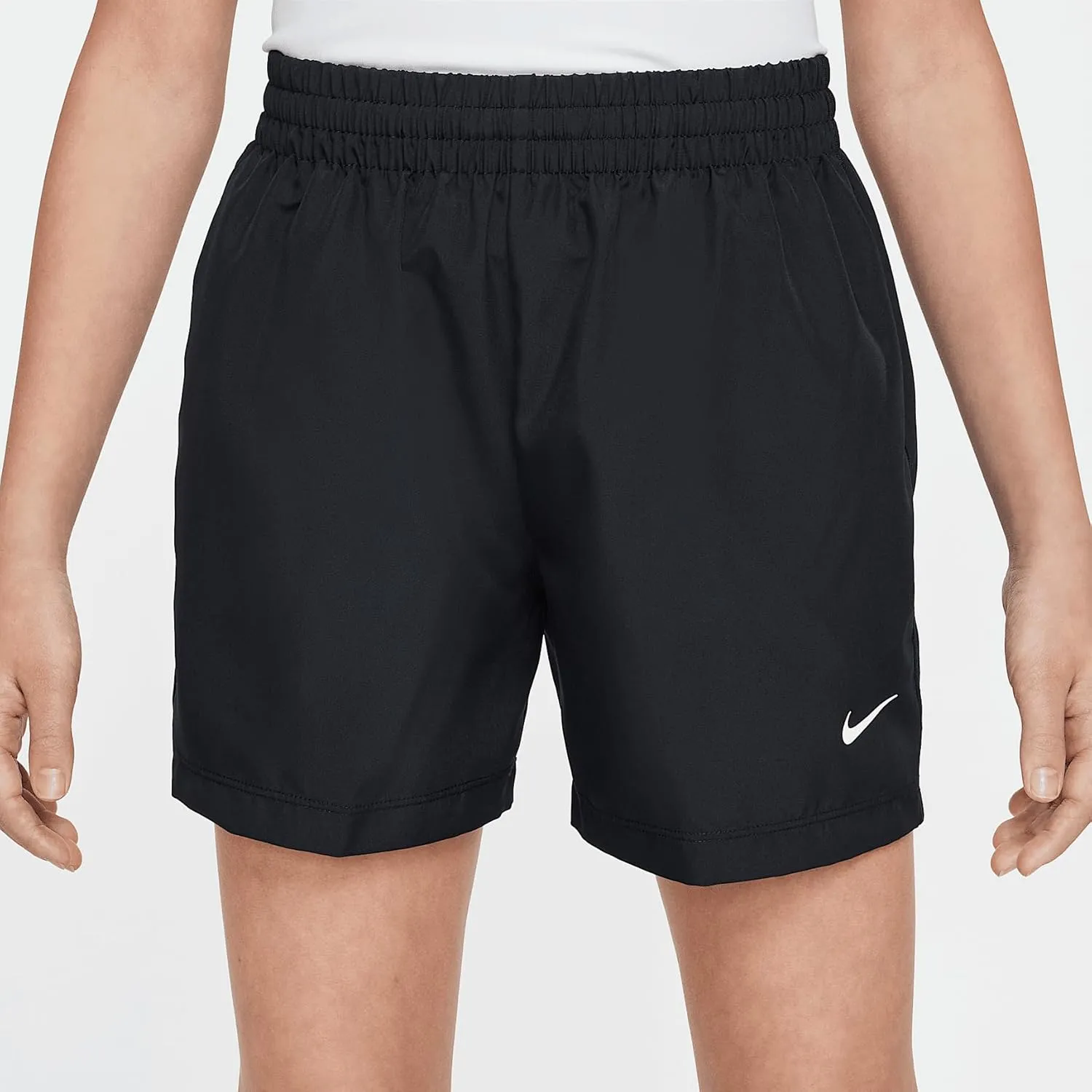 Nike Multi Big Kids' Dri-FIT 4" Woven Shorts (Black/White, HJ3742-010)