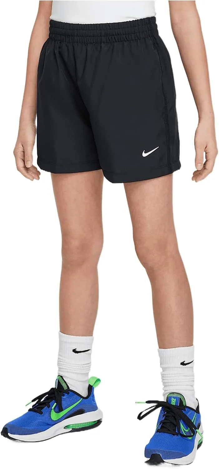 Nike Multi Big Kids' Dri-FIT 4" Woven Shorts (Black/White, HJ3742-010)