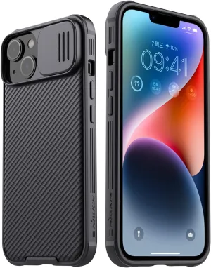 Nillkin CamShield Pro Case for iPhone 14 Plus with Slide Camera Cover, Black Back Cover Case with Wireless Charging Support, Four Corners Protection, Non-Slip Design