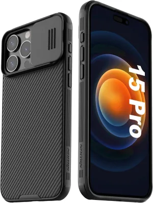 Nillkin for iPhone 15 Pro MagSafe Case, CamShield Pro with 5G Car Mount, 6.1'' (Black, Cam Cover)