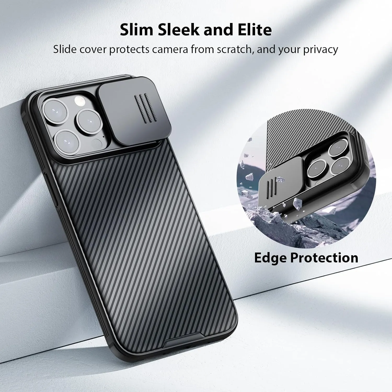 Nillkin for iPhone 15 Pro Max case, CamShield Pro 15 Pro Max Case with Slide Camera Cover, Back Cover Compatible with iPhone 15 Pro Max 5g case 6.7'' (Black)