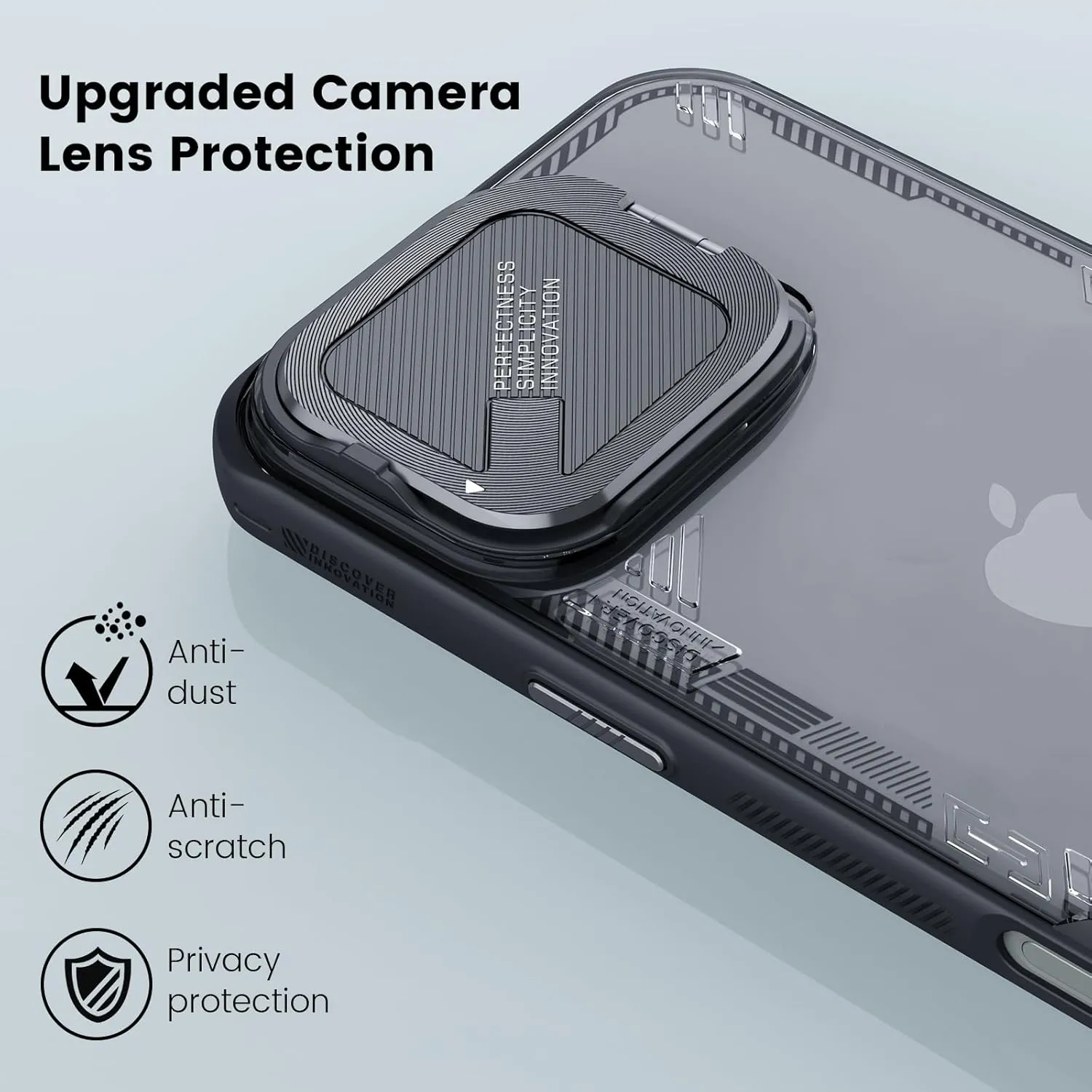Nillkin for iPhone 16 Pro Max Case Clear, Never Yellow and Biodegradable Material, Translucent Case with Invisible Kickstand & Camera Cover, Slim Protective Phone Case for 16 Pro Max 6.9 inch, Black