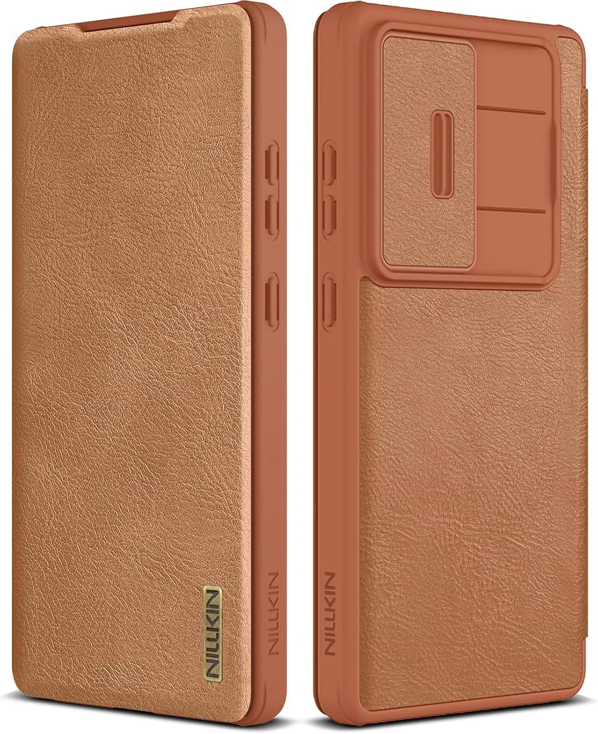 Nillkin for Samsung Galaxy S25 Ultra Wallet Case with Camera Cover, [Lens Protection] Premium Leather Slim Protective Shockproof Hard Cover Flip Phone Case for Galaxy S25 Ultra 6.9'' Brown