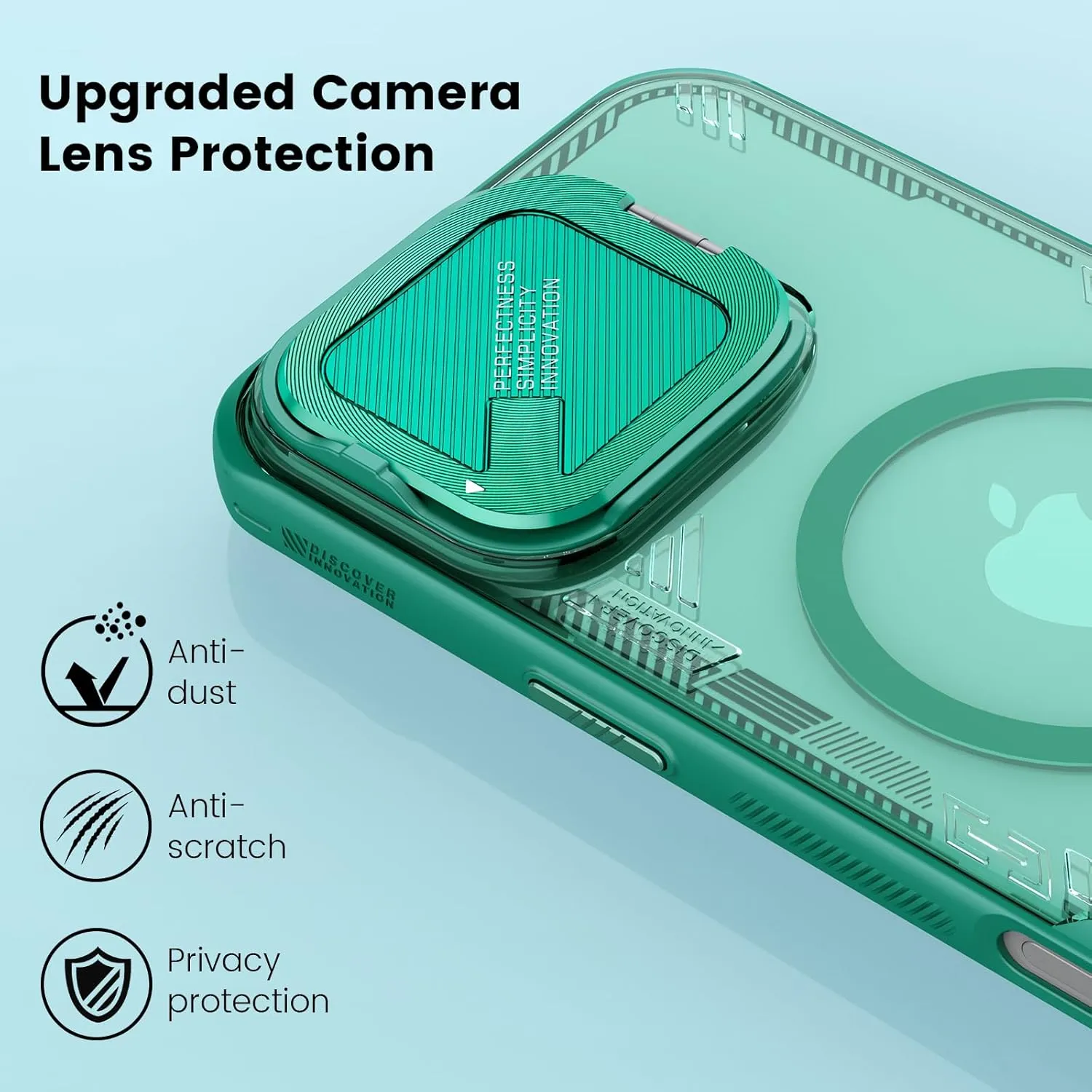Nillkin Magnetic for iPhone 16 Pro Case Clear, Compatible with Magsafe, Never Yellow & Biodegradable Material, Translucent Case with Invisible Kickstand & Camera Cover for 16 Pro 6.3", Green