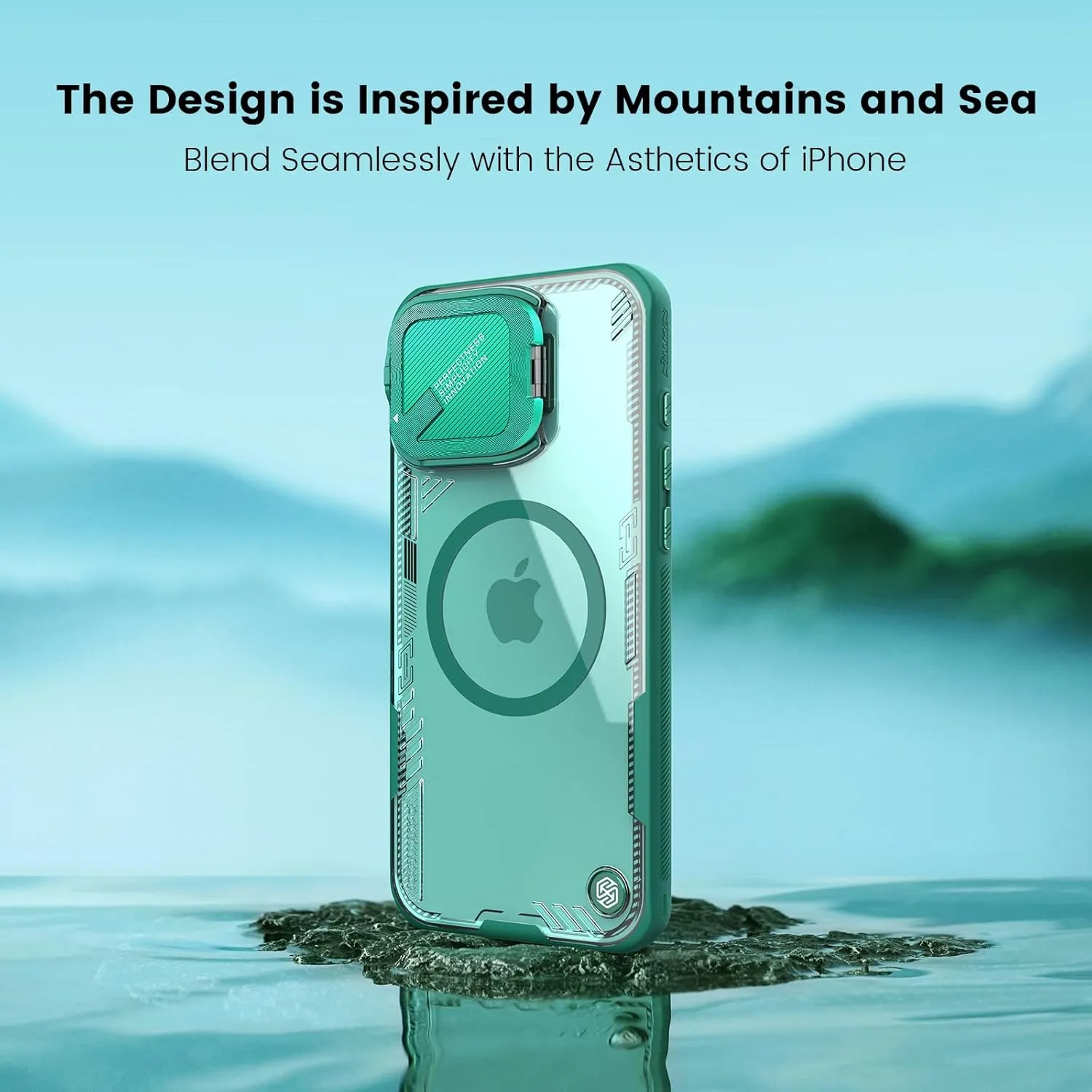 Nillkin Magnetic for iPhone 16 Pro Case Clear, Compatible with Magsafe, Never Yellow & Biodegradable Material, Translucent Case with Invisible Kickstand & Camera Cover for 16 Pro 6.3", Green