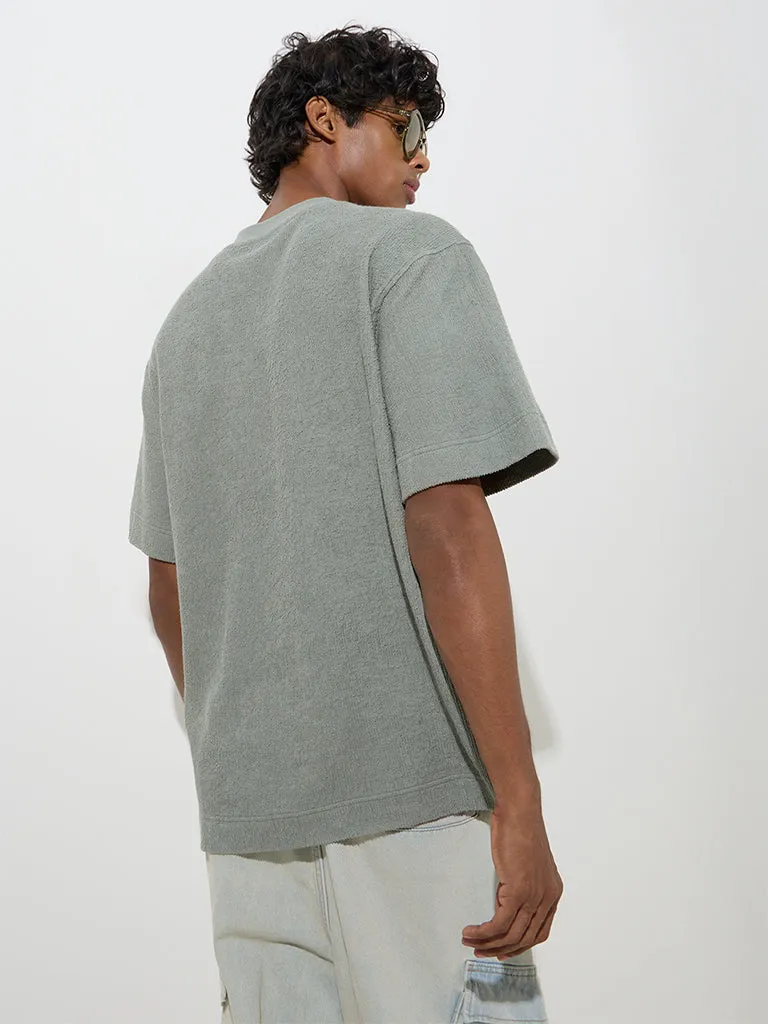 Nuon Sage Tropical Design Relaxed-Fit Cotton T-Shirt