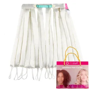 Octocurl Satin Hair Curlers - Heatless Curls Overnight - Headband Curlers for Long Hair (Satin - White)