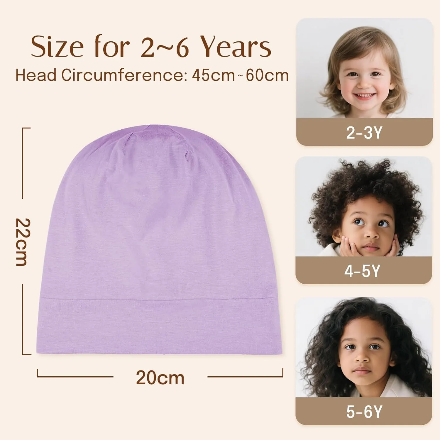 OLESILK Silk Bonnet for Kids Girls 2-6 Years, Adjustable Strap, Smooth for No Frizzy Hair, Breathable All Night Slleping