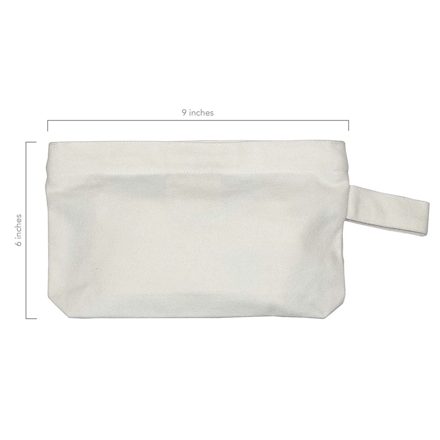 Organic Cotton Canvas Zipper Pouch - Heavy Duty Tool Pouch - Sturdy White Fabric Coin Bag - Makeup, Cosmetic, Toiletries, Stationery, Pencils, Travel (4 White)