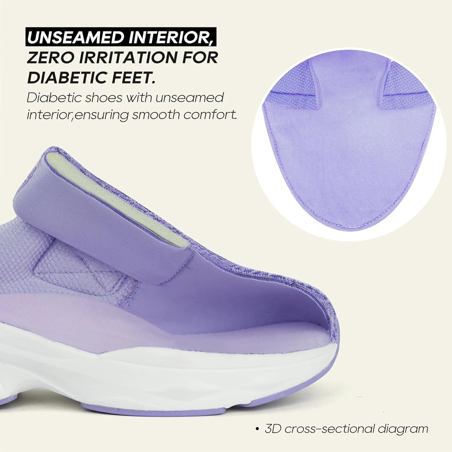 Ortho rest Women Diabetic Shoes with Adjustable Closure Orthopedic Walking Shoes Edema Shoes for Swollen Feet
