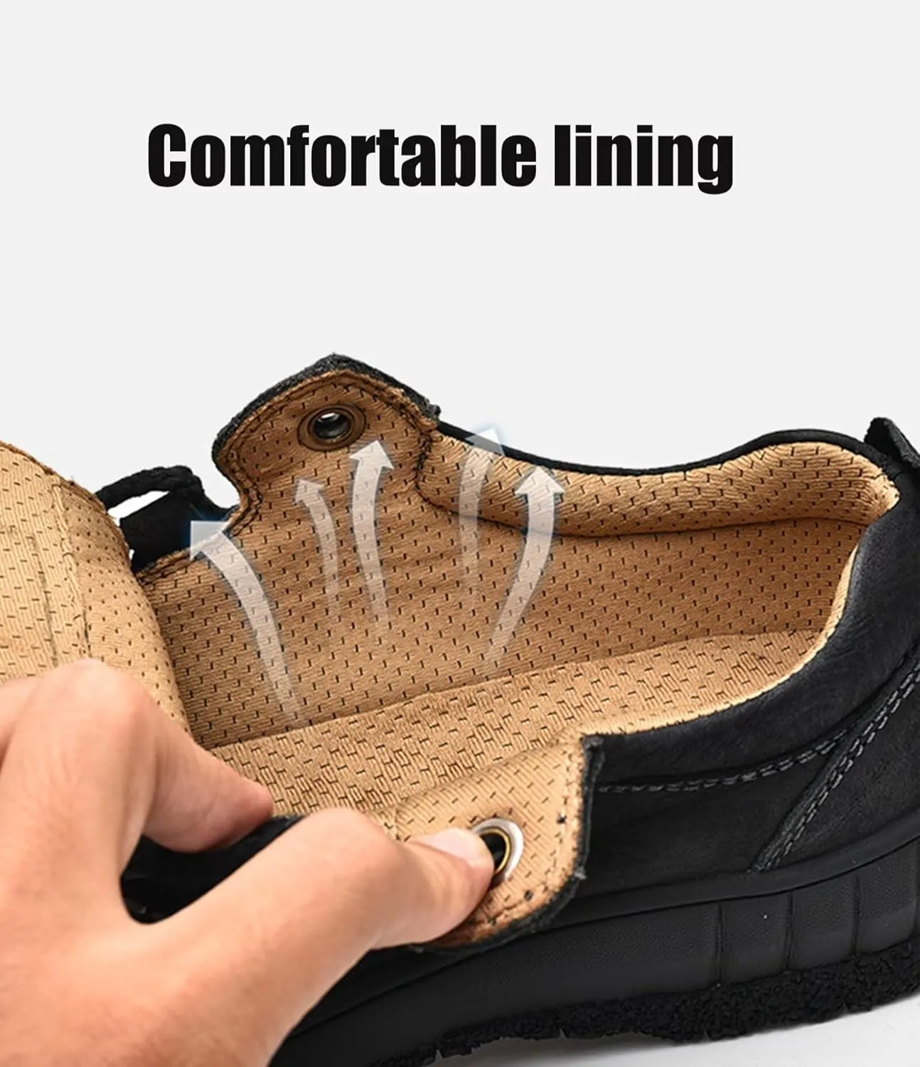 Outdoor Leather Shoes Men's Casual Walking Shoes Leather Business Shoes Comfortable Hiking Trekking Shoes