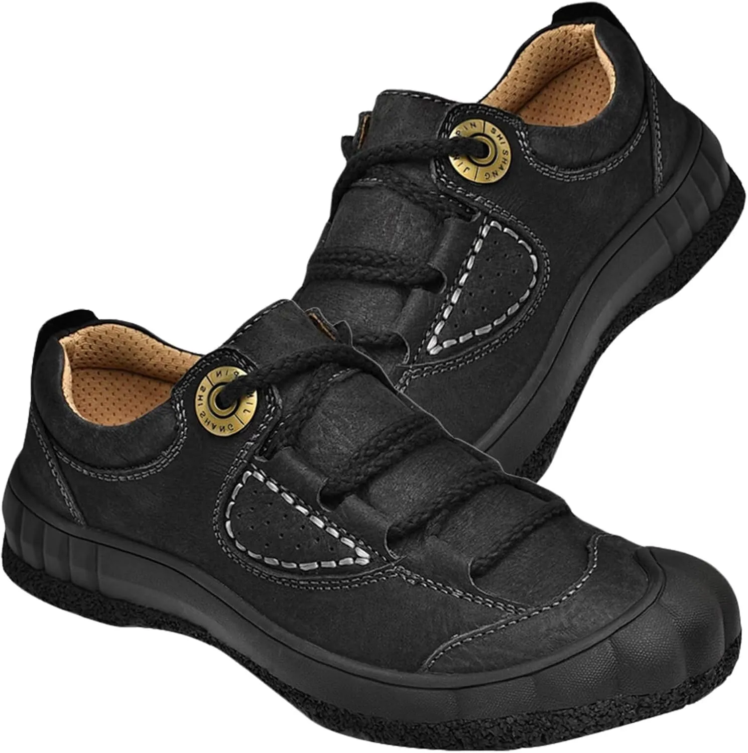 Outdoor Leather Shoes Men's Casual Walking Shoes Leather Business Shoes Comfortable Hiking Trekking Shoes